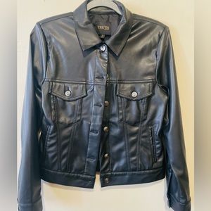 Truth By Republic Faux Leather Jacket Medium